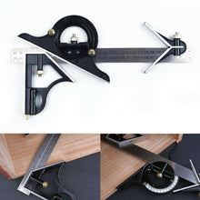 Load image into Gallery viewer, 300MM Carpenter Tools Combination Square Angle Ruler Stainless Steel Protractor
