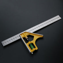 Load image into Gallery viewer, 300mm Adjustable Stainless Steel Combination Square Angle Ruler 45/90/180 Degree Multifunctional Woodworking Measuring Tool
